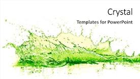  Presentation with lime green and white flower - Beautiful PPT layouts featuring lime drink splash on white backdrop and a white colored foreground