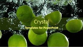  Presentation with lime - Slide deck consisting of lime-fruit-falling-down background and a tawny brown colored foreground