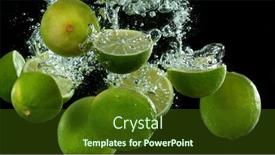  Presentation with lime - PPT theme featuring lime-fruit-falling-down background and a tawny brown colored foreground