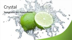  Presentation with water splash - Colorful PPT layouts enhanced with lime in spray of water backdrop and a white colored foreground