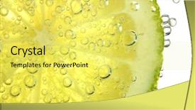  Presentation with sparkling - Presentation theme consisting of lime in the water background and a yellow colored foreground