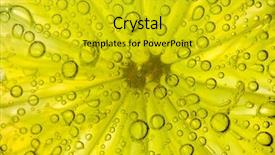  Presentation with water drop - Beautiful PPT theme featuring lime in water bubbles backdrop and a gold colored foreground