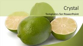  Presentation with lime - Slide deck consisting of lime isolated on white background background and a yellow colored foreground