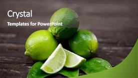  Presentation with lime - Slide deck featuring lime juice with lime slices background and a dark gray colored foreground