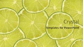  Presentation with lime - PPT theme featuring lime slices background background and a yellow colored foreground