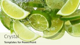  Presentation with under water - Beautiful slide deck featuring lime-slices-falling-deeply-under backdrop and a blonde colored foreground