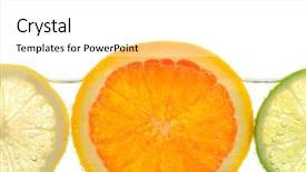  Presentation with orange lime - Presentation theme enhanced with lime slices in water background and a white colored foreground