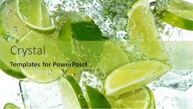  Presentation with under water - Slide set enhanced with lime-slices-with-ice-cubes background and a yellow colored foreground