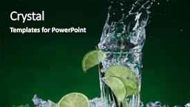  Presentation with splash - Slide deck consisting of lime water - fresh mojito drink with liquid background and a black colored foreground
