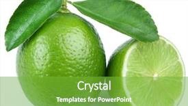  Presentation with lime green and white flower - PPT theme with lime with half background and a seafoam green colored foreground