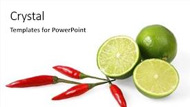  Presentation with chilli - Slide set enhanced with limes and chilli peppers isolated background and a white colored foreground
