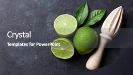  Presentation with lime - Audience pleasing slides consisting of limes and juicer on stone backdrop and a dark gray colored foreground