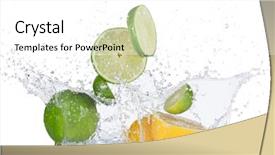  Presentation with water splash - Cool new presentation theme with limes and lemons with water backdrop and a white colored foreground