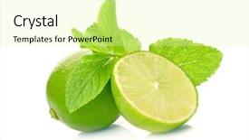  Presentation with mint - Beautiful slides featuring limes and mint isolated backdrop and a blonde colored foreground
