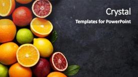  Presentation with dark space - PPT theme consisting of limes and oranges on dark background and a dark gray colored foreground
