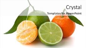 Presentation with orange green white - Presentation theme with limes and tangerines isolated background and a white colored foreground