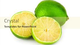  Presentation with lime green and white flower - PPT layouts consisting of limes-isolated-on-white-background background and a blonde colored foreground