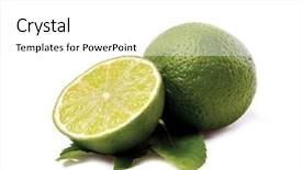  Presentation with lime green and white flower - Beautiful PPT layouts featuring limes isolated on white background backdrop and a  colored foreground