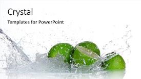  Presentation with water splash - Cool new presentation theme with limes with water splash isolated backdrop and a  colored foreground