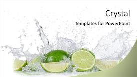  Presentation with water splash - Slide set enhanced with limes with water splash isolated background and a white colored foreground