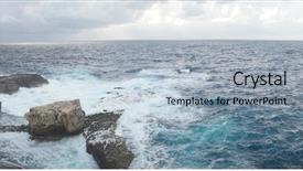  Presentation with summer sun - Amazing presentation theme having limestone cliff - azure window famous stone arch backdrop and a light blue colored foreground