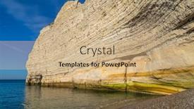  Presentation with coast - Presentation theme having limestone-cliffs-at-etretat-coast background and a coral colored foreground