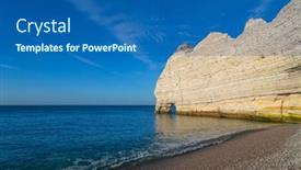  Presentation with coast - PPT layouts enhanced with limestone-cliffs-at-etretat-coast background and a ocean colored foreground