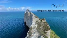  Presentation with coast - PPT theme having limestone-cliffs-at-etretat-french background and a teal colored foreground