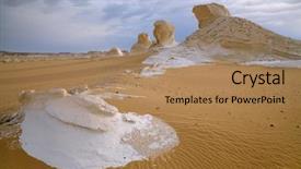  Presentation with rocks formation - Slides with the white desert egypt background and a coral colored foreground