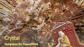 Presentation with religious - Presentation design enhanced with limestone rock in sacred background and a tawny brown colored foreground