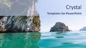  Presentation with rocks - Cool new PPT theme with limestone rocks in the andaman backdrop and a sky blue colored foreground
