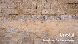  Presentation with cracked concrete vintage wall - Audience pleasing presentation consisting of limestone sandstone brown grey background backdrop and a coral colored foreground