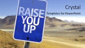  Presentation with desert - Slide deck featuring limit upgrade - raise you up sign background and a light blue colored foreground