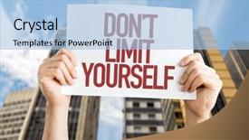  Presentation with limit - Slide deck consisting of strength limitations - don't limit yourself placard background and a light blue colored foreground