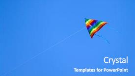  Presentation with blue sky - Cool new presentation theme with limited air - colorful kite flying on background backdrop and a light blue colored foreground