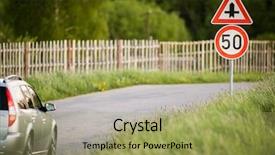  Presentation with speed - Audience pleasing PPT layouts consisting of limited speed and crossroad sign backdrop and a mint green colored foreground