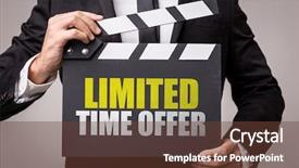  Presentation with limit - Colorful slide set enhanced with limited time offer backdrop and a tawny brown colored foreground