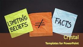  Presentation with black paper - Amazing slide deck having limiting beliefs are not facts backdrop and a tawny brown colored foreground