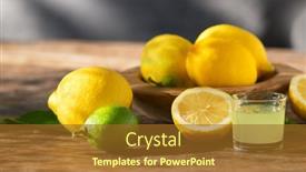  Presentation with traditional drink - Presentation theme having limoncello-italian-liqueur-with-lemons background and a tawny brown colored foreground