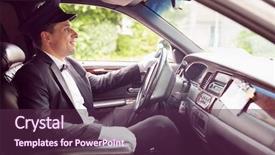  Presentation with driving - Cool new presentation with limousine driver driving and smiling backdrop and a  colored foreground