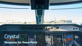  Presentation with cockpit - Slide set with linate-italy-circa-november-2017 background and a ocean colored foreground
