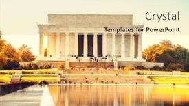  Presentation with lincoln - Audience pleasing presentation design consisting of lincoln memorial and pool in washington dc at autumn backdrop and a blonde colored foreground