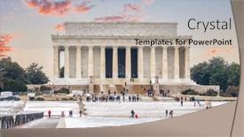  Presentation with lincoln - Cool new slide deck with lincoln-memorial-and-pool backdrop and a mint green colored foreground