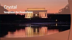  Presentation with lincoln - Cool new slide deck with lincoln memorial and reflection backdrop and a coral colored foreground