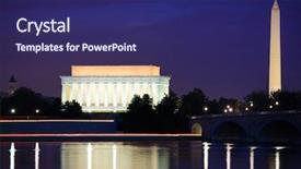  Presentation with lincoln - Theme featuring lincoln memorial and washington monument background and a navy blue colored foreground
