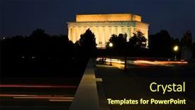  Presentation with lincoln - Cool new PPT theme with lincoln-memorial-as-seen backdrop and a wine colored foreground