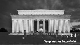  Presentation with lincoln - Beautiful slides featuring lincoln-memorial-at-night-washington backdrop and a dark gray colored foreground