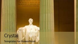  Presentation with lincoln - PPT theme enhanced with lincoln memorial at night washington background and a yellow colored foreground