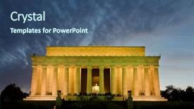  Presentation with lincoln - Presentation design consisting of lincoln memorial at night washington background and a ocean colored foreground