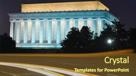  Presentation with lincoln - Colorful slide deck enhanced with trailing car lights foreground - washington backdrop and a tawny brown colored foreground